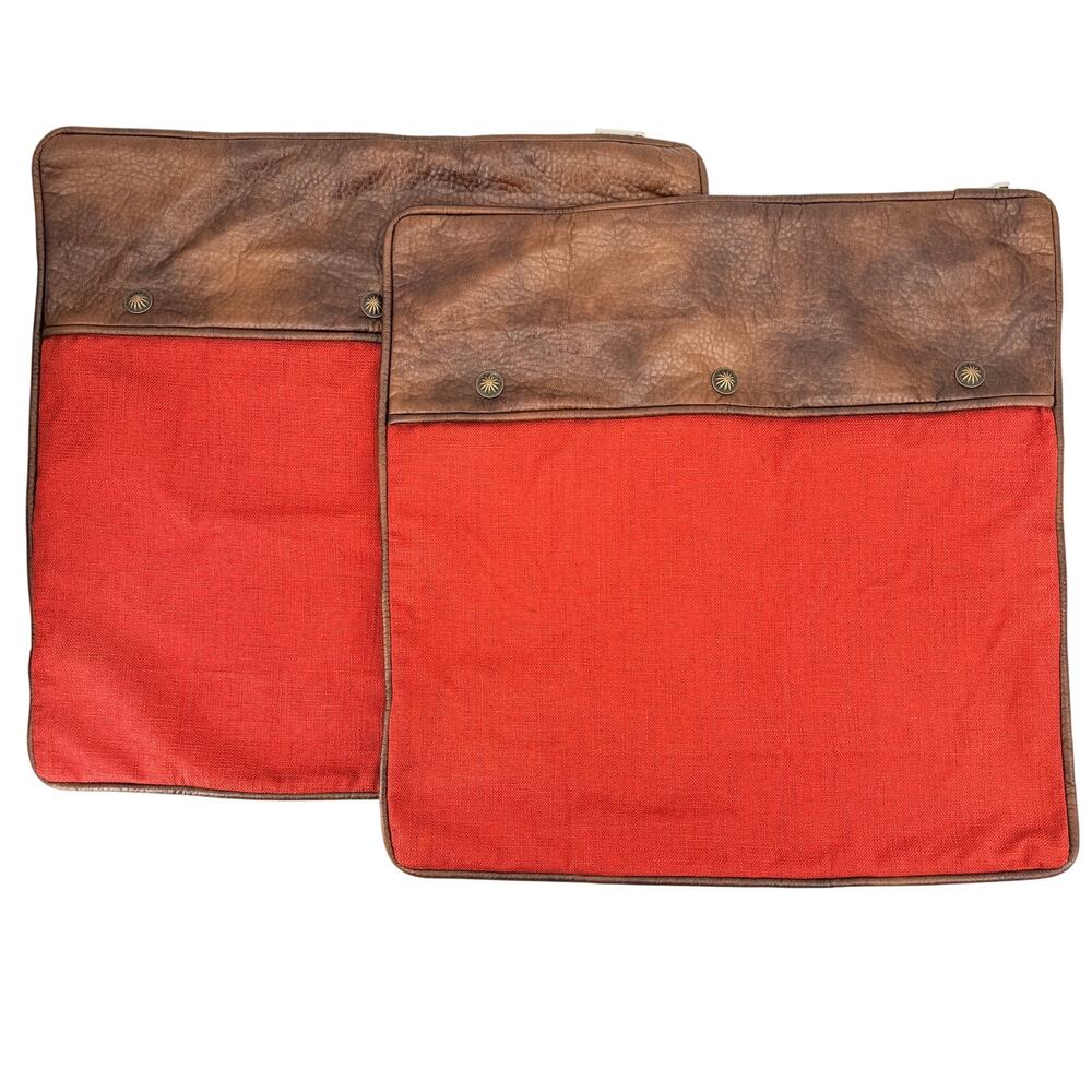 HiEnd Accents Western Euro Pillow Shams Set Of 2 Rustic Cabin Rust Brown 27"